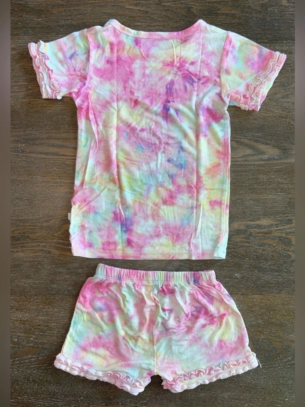 Posh Peanut Joplin 2 Piece Ruffle Short Sleeves and Short PJ Set 2T
